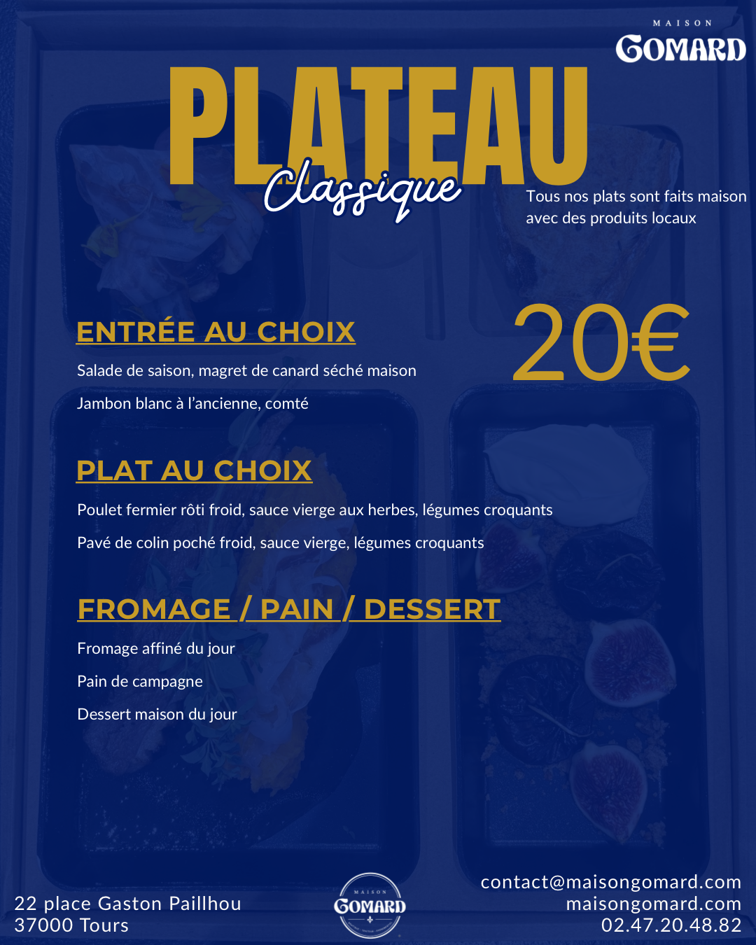 Plateau repas classique