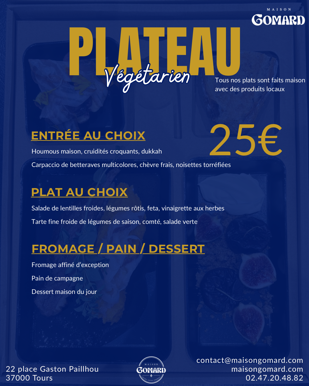 Plateau repas végétarien