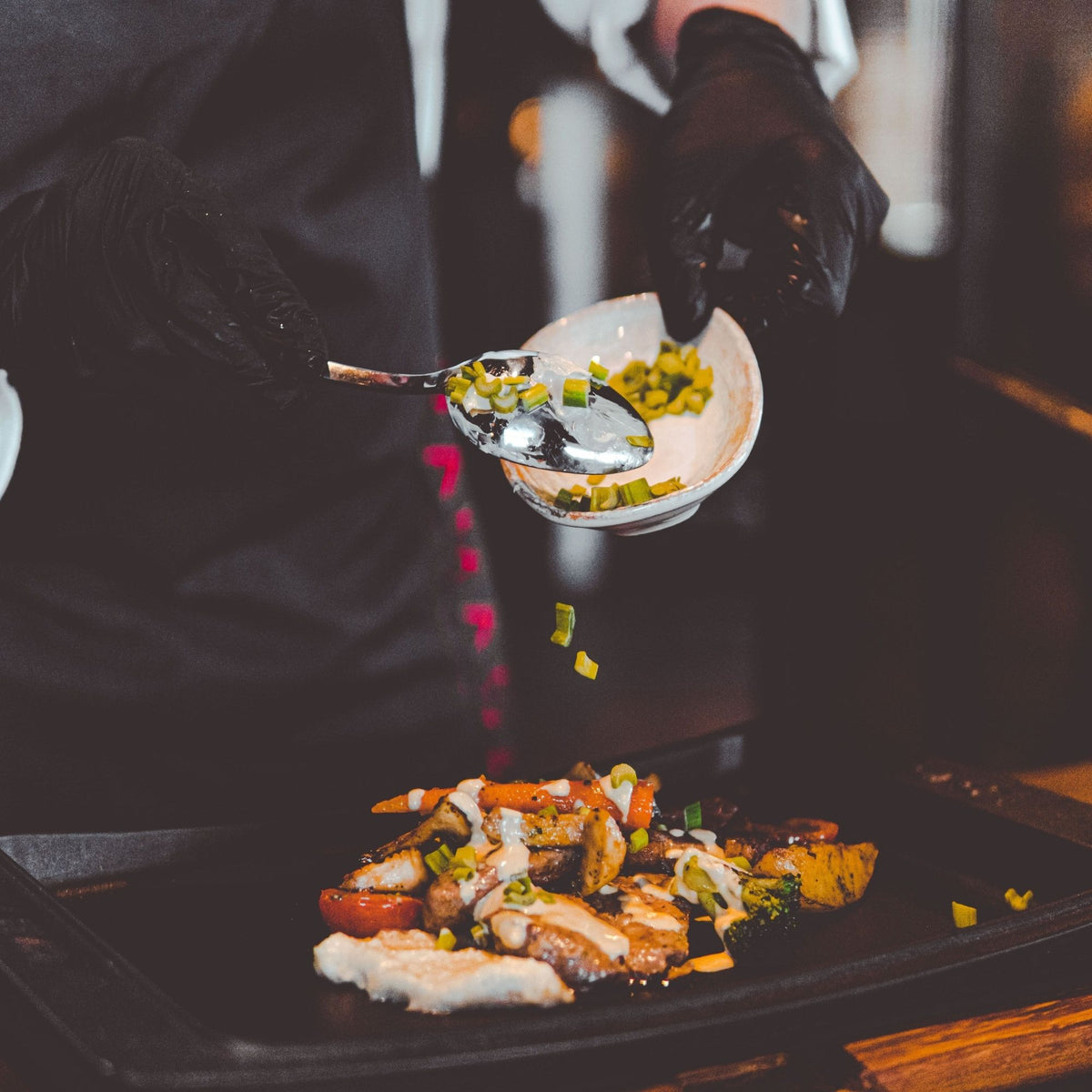 Service en live cooking lors d'un événement