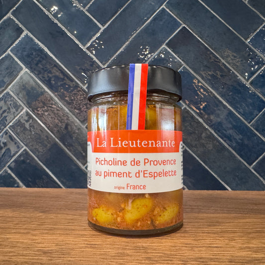 Olives vertes pasteurisées au piment d'Espelette AOP